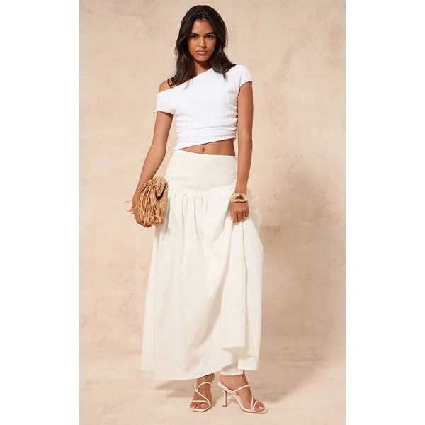 White Volume Maxi Skirt
