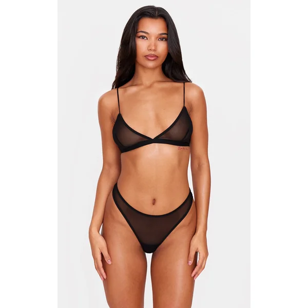 White/Black Mesh Pack of 2 Basic Triangle Bra