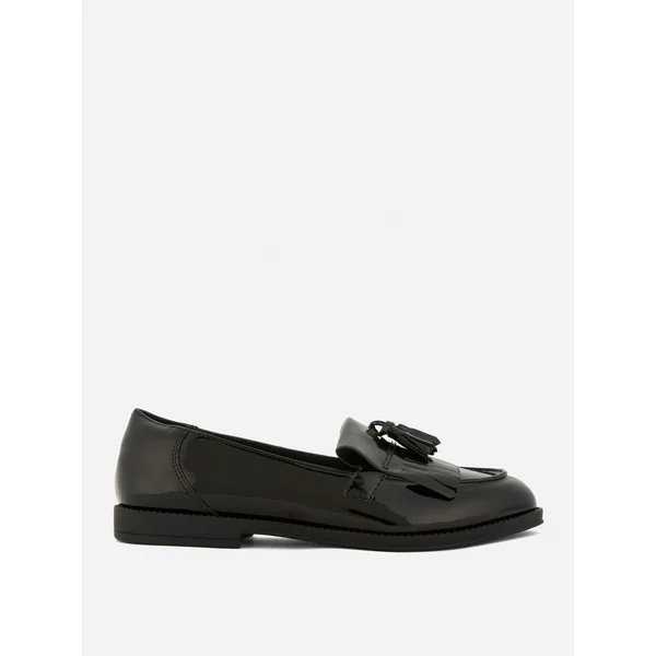 Wide Fit Patent Loafers - Black