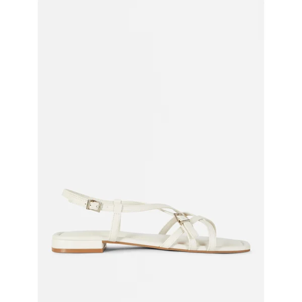 Wide Fit Strappy Sandals - Ivory