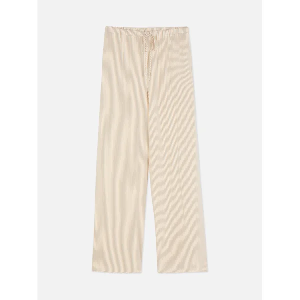 Wide Leg Pajama Bottoms - Oatmeal