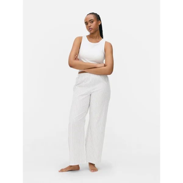 Woven Pajama Pants - Brown