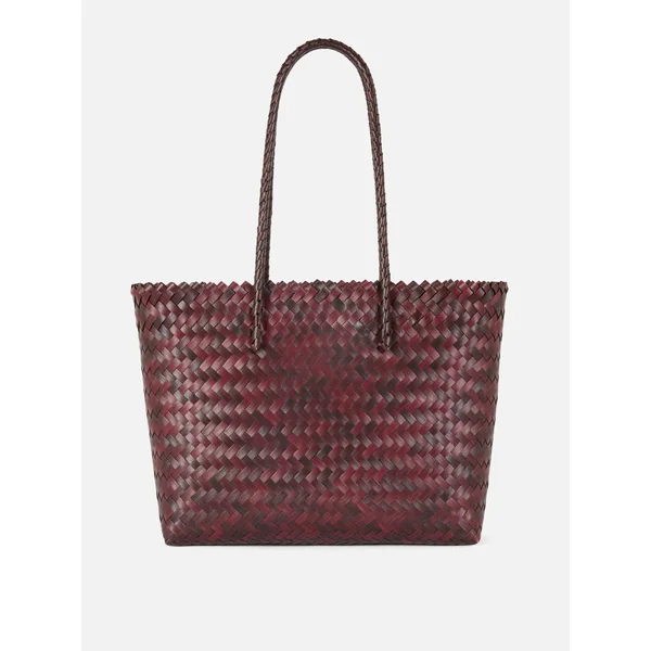 Woven Shopper - Burgundy