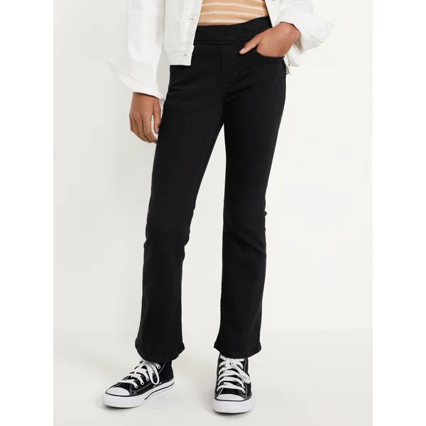Wow Boot-Cut Pull-On Jeans for Girls - Black Wash