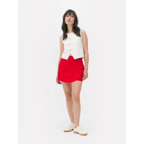 Wrap Front Skort - Red
