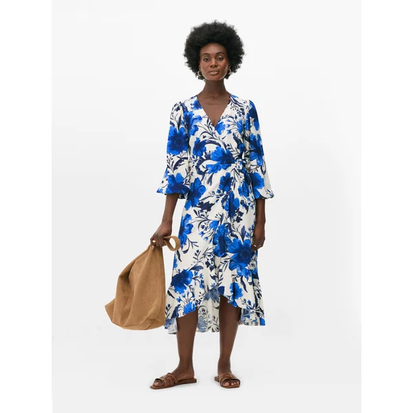 Wrap Midi Dress - Blue