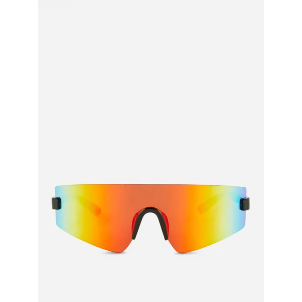 Wraparound Shield Sunglasses - Orange