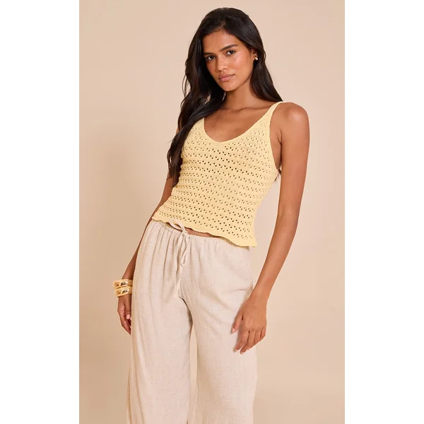 Yellow Crochet Cami Top