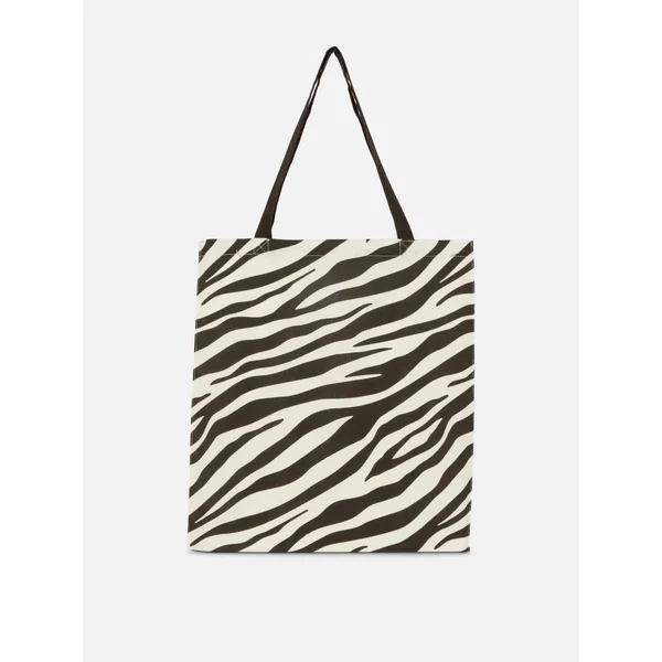 Zebra Print Tote - White/Black