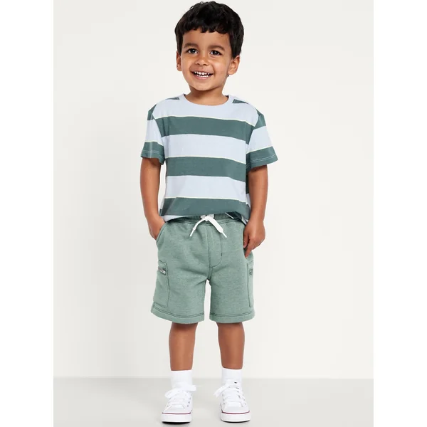 Zip Cargo Fleece Shorts for Toddler Boys - SILVER FERN