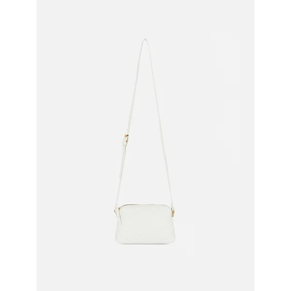 Zip Top Crossbody Bag - White